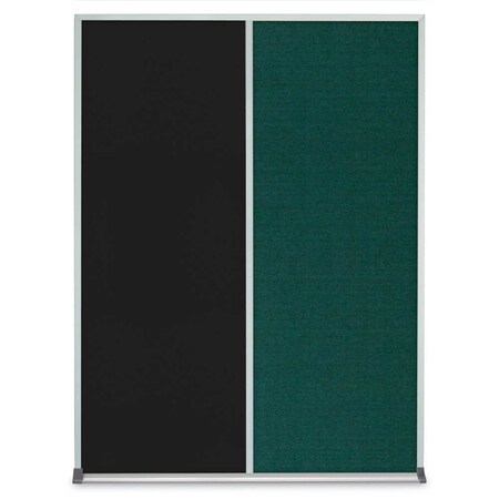 United Visual Products Single Door Radius Corkboard, 36"X36", S UV8002-SATIN-BLSPRU